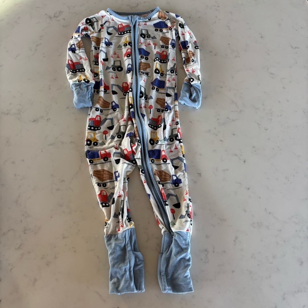 Little Sleepies‎ Construction Trucks Onesie Pajamas Size 12-18 months